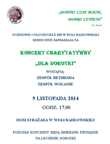 Koncert dla Dorotki Koncert dla Dorotki