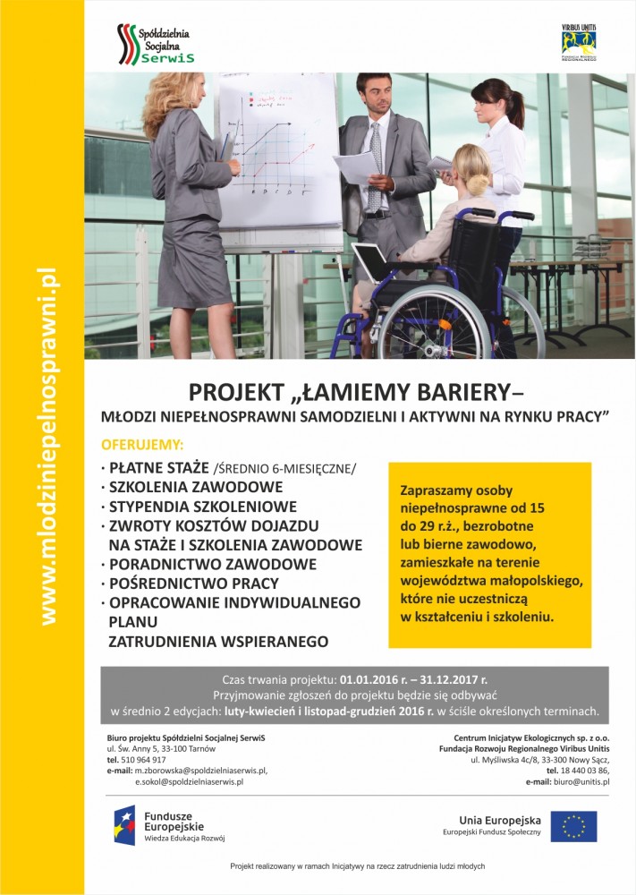 Łamiemy Bariery – młodzi niepełnosprawni samodzielni i aktywni na rynku pracy