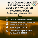 Zaproszenie na Ogólnopolską Pielgrzymkę KGW na Jasną Górę