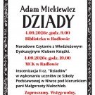 Narodowe Czytanie „Dziadów” Adama Mickiewicza