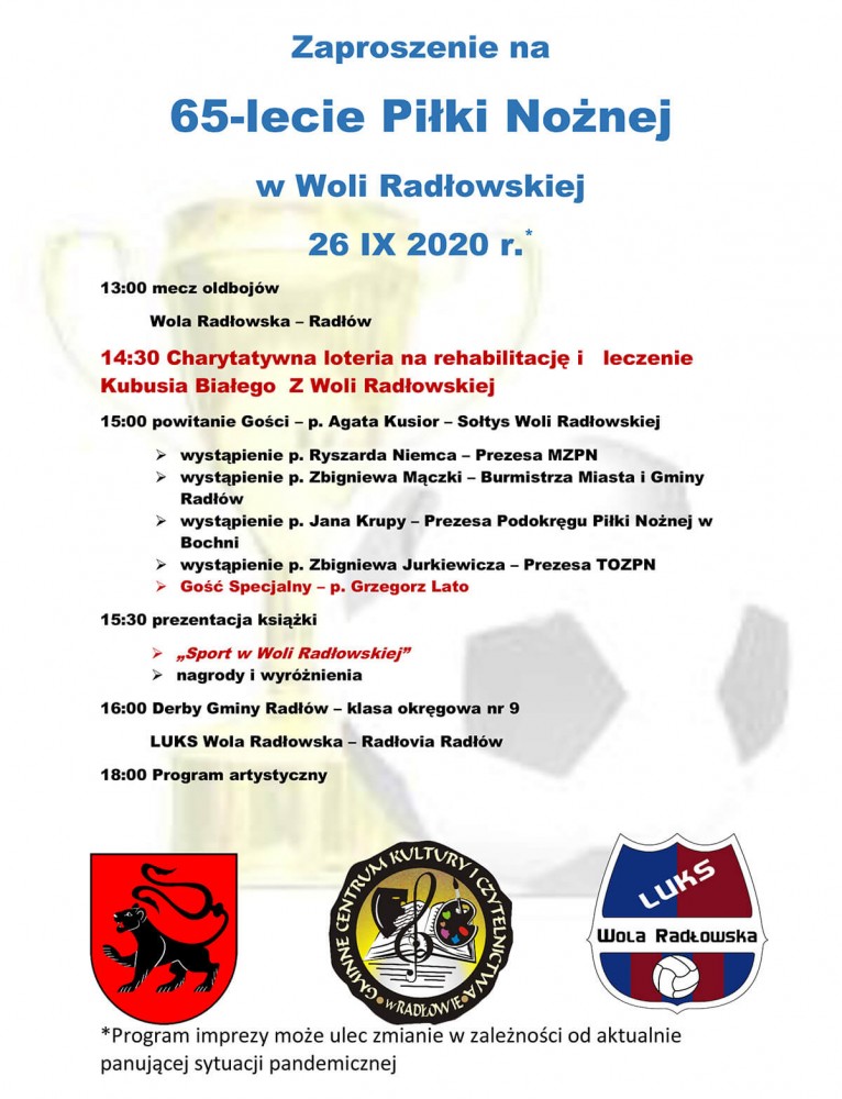 65-lecie Piłki Nożnej w Woli Radłowskiej
